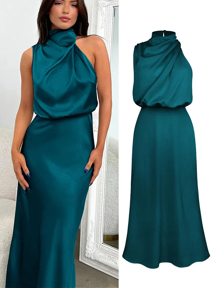 Women's Midi Wedding Guest Dress | One Shoulder