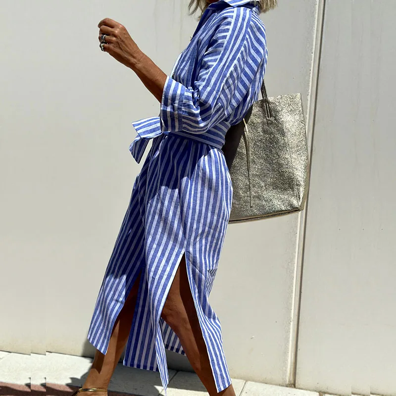 Indy - Striped Shirt Dress