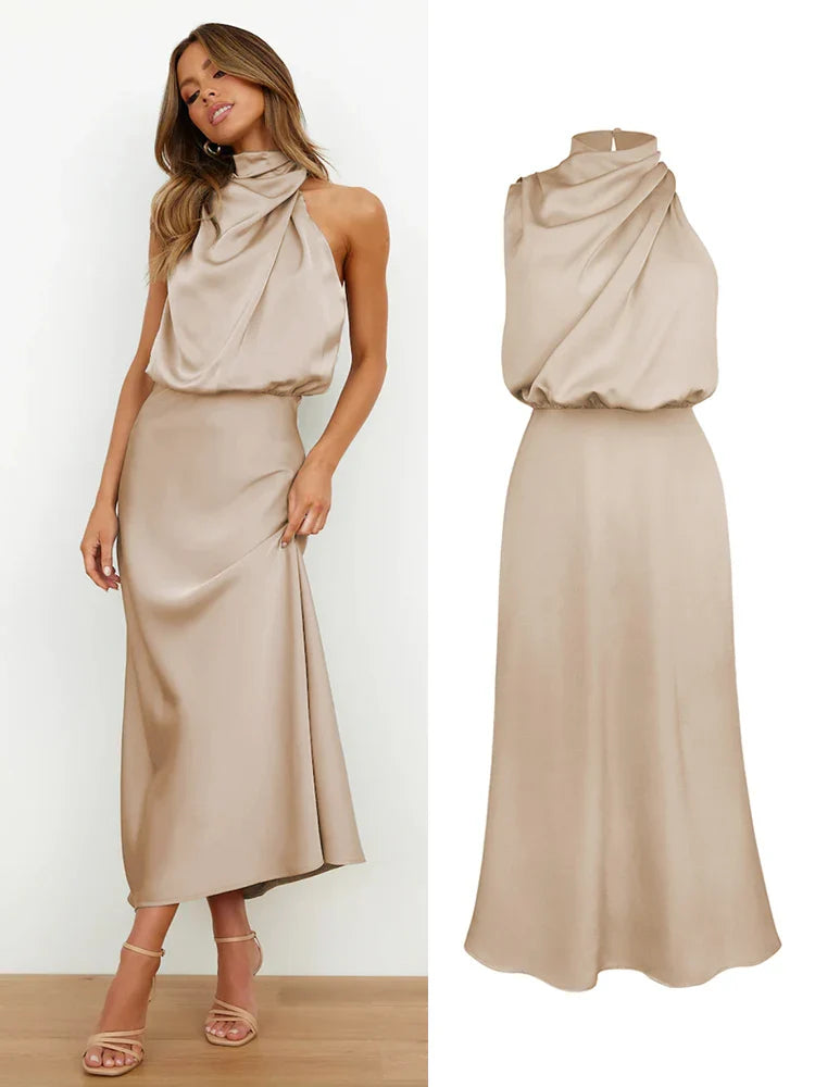 Women's Midi Wedding Guest Dress | One Shoulder