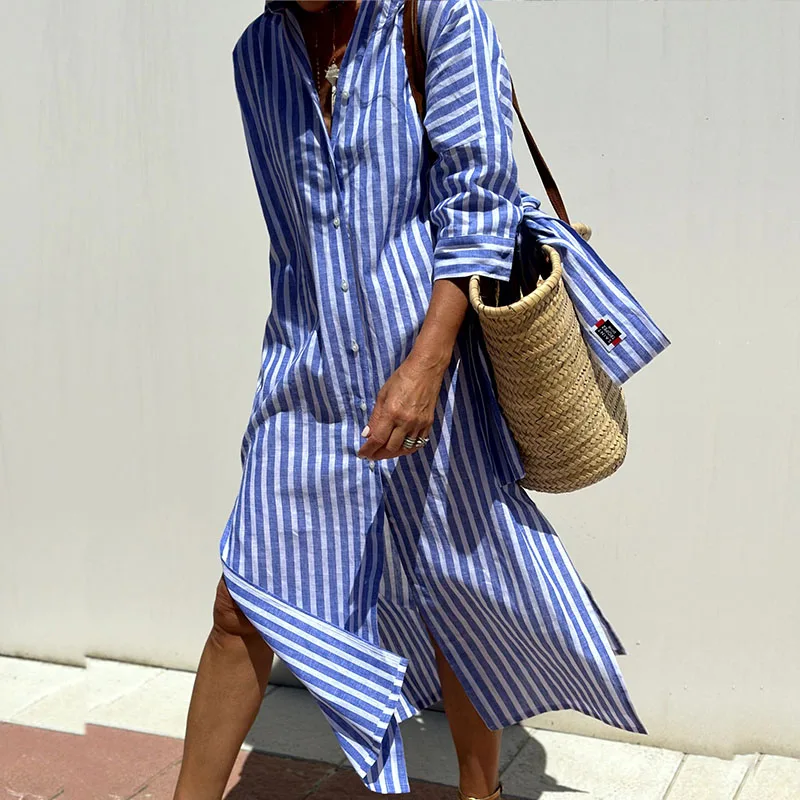 Indy - Striped Shirt Dress