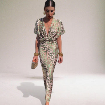 Women's Evening Maxi Dress | V-neck