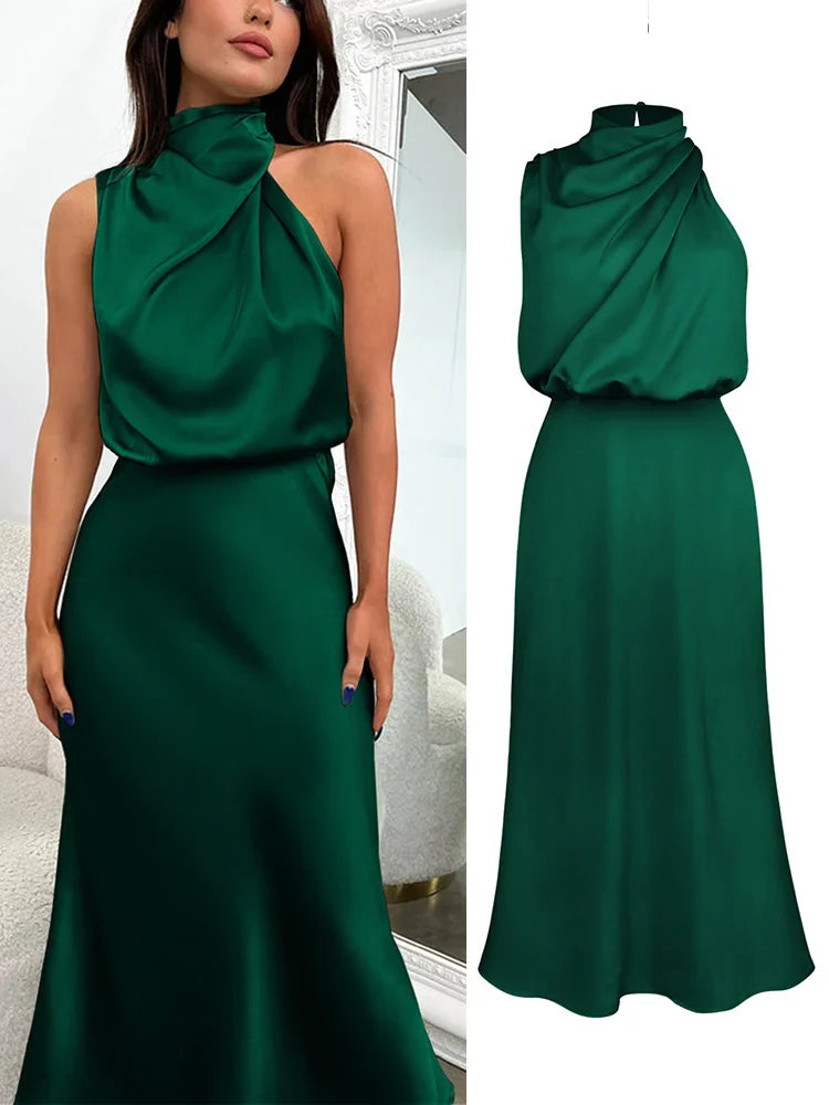 Women's Midi Wedding Guest Dress | One Shoulder