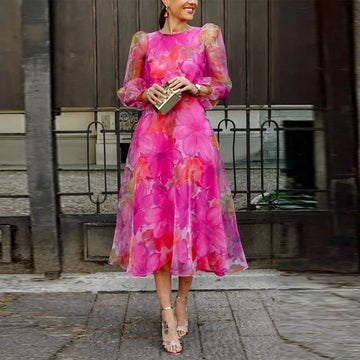 Women's Floral Print Midi Dress | Wedding Guest