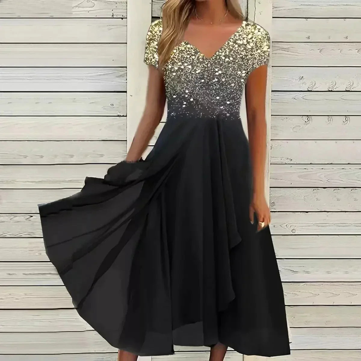 Women’s Casual Floral V-Neck Dress | Midi
