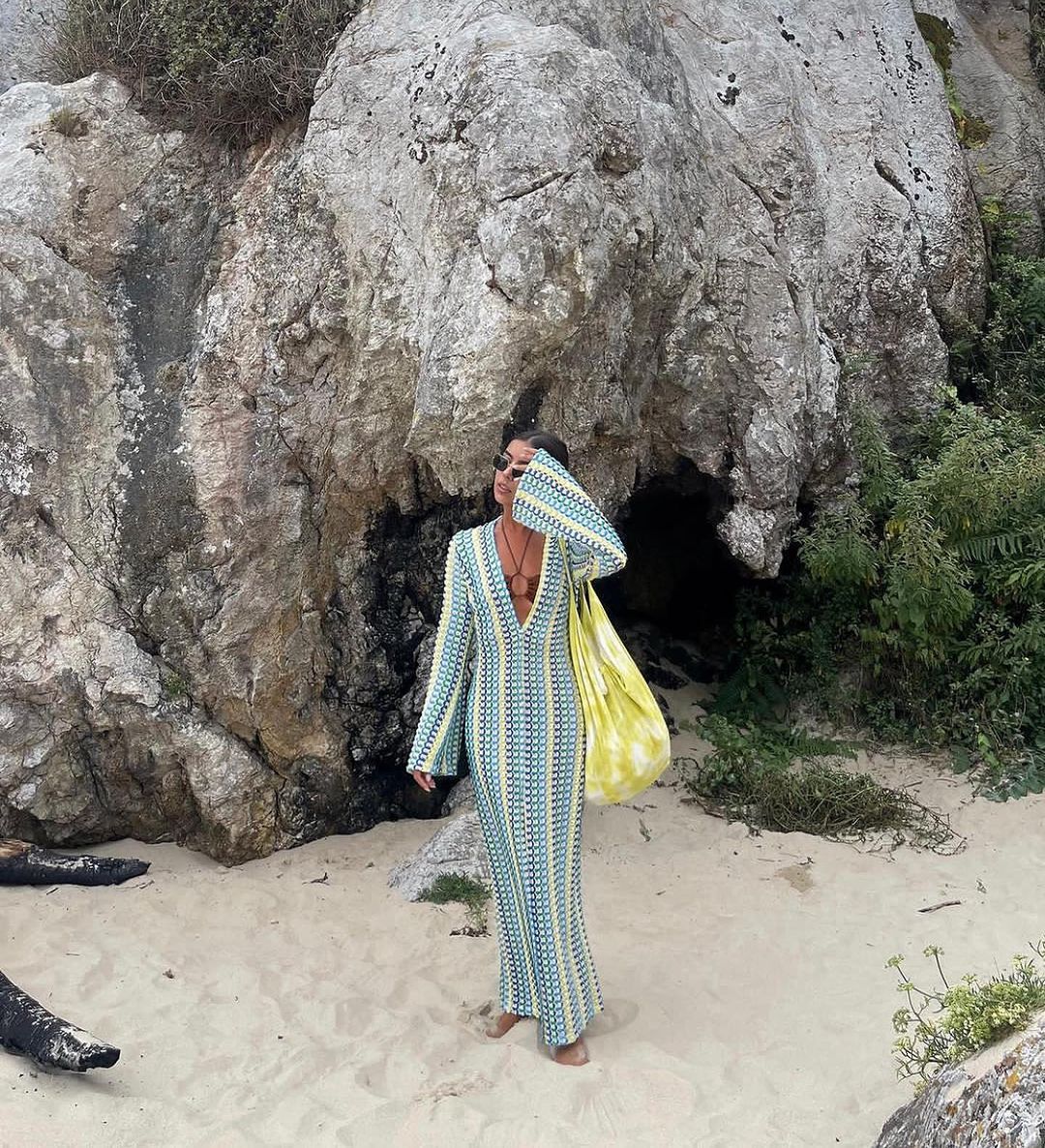 Alessia | Crochet Colorful Stripe Maxi Dress