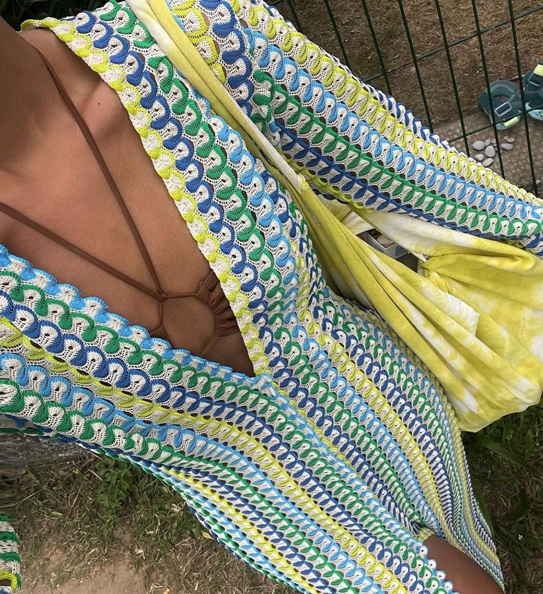 Alessia | Crochet Colorful Stripe Maxi Dress