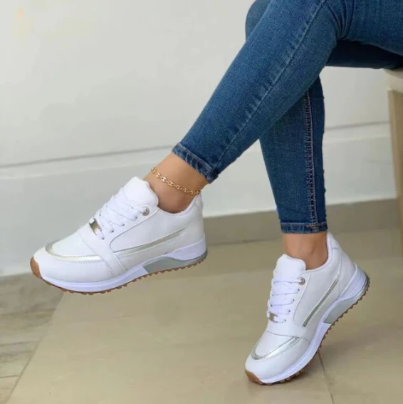 Arabella | Stylish Gold-Accent Sneakers