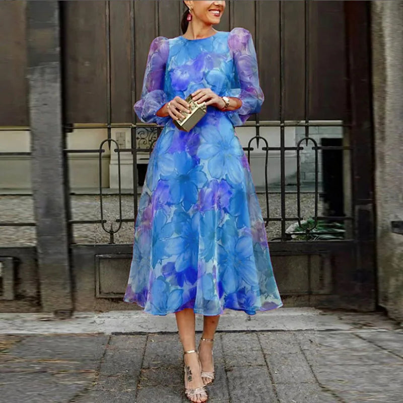 Women's Floral Print Midi Dress | Wedding Guest