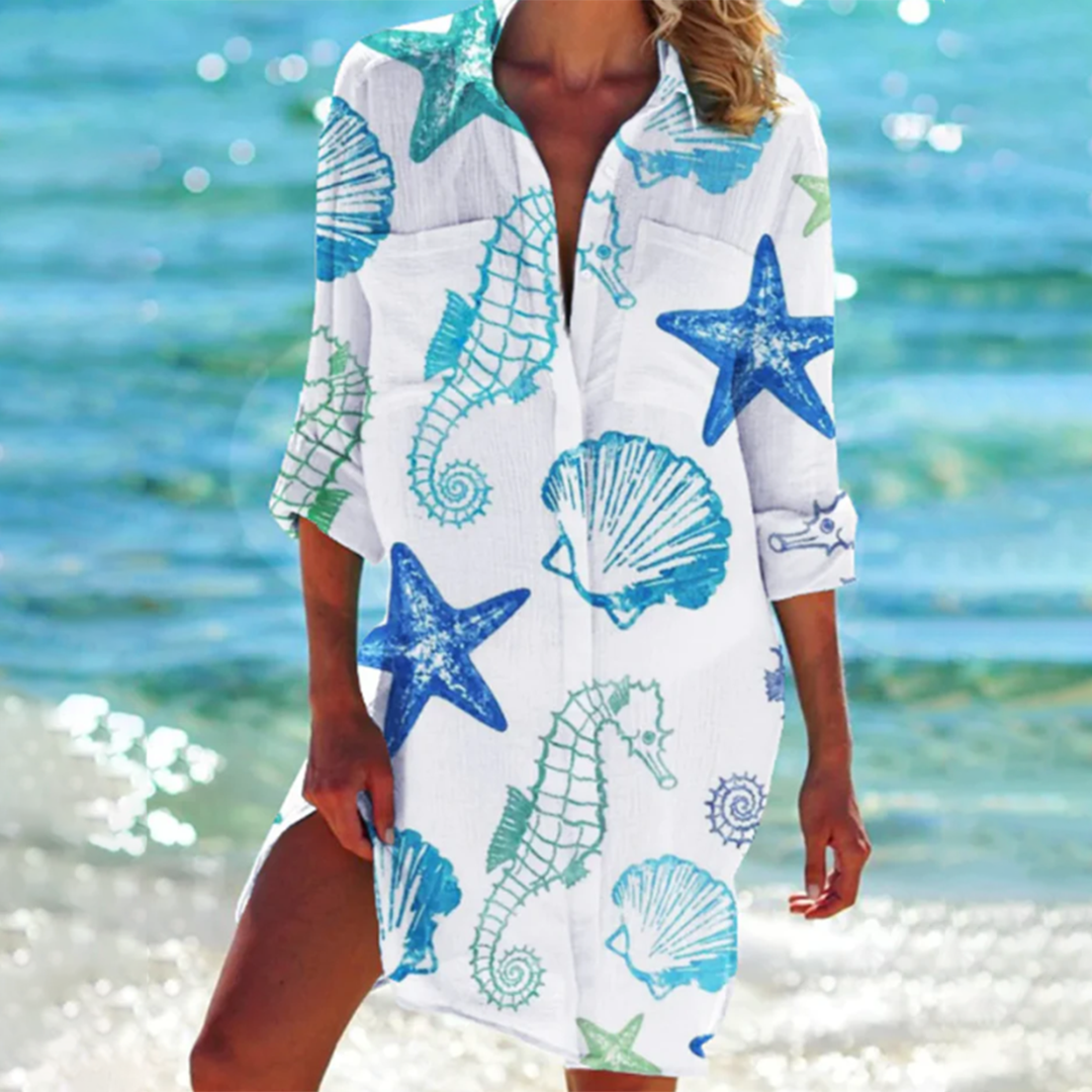 Women's Button Down Shirt Dress | Beach