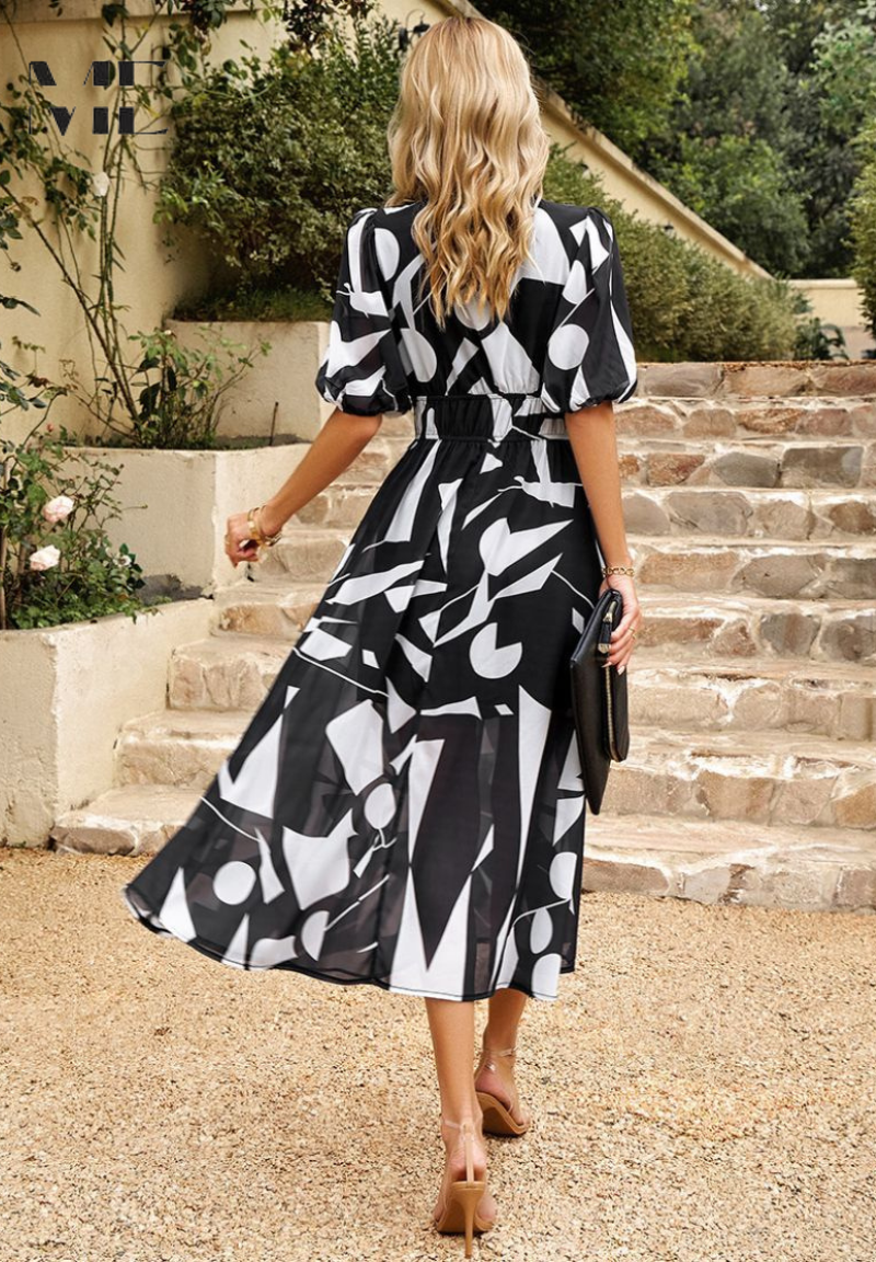 Women's Floral Midi Dress | V neck