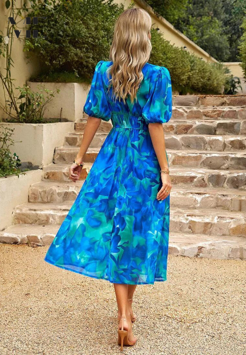 Women's Floral Midi Dress | V neck