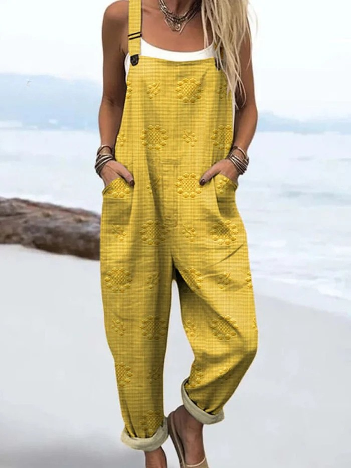 Women's Casual Floral Color Overall Jumpsuit | Summer
