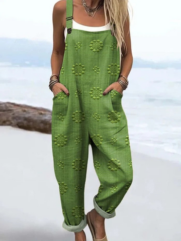 Women's Casual Floral Color Overall Jumpsuit | Summer