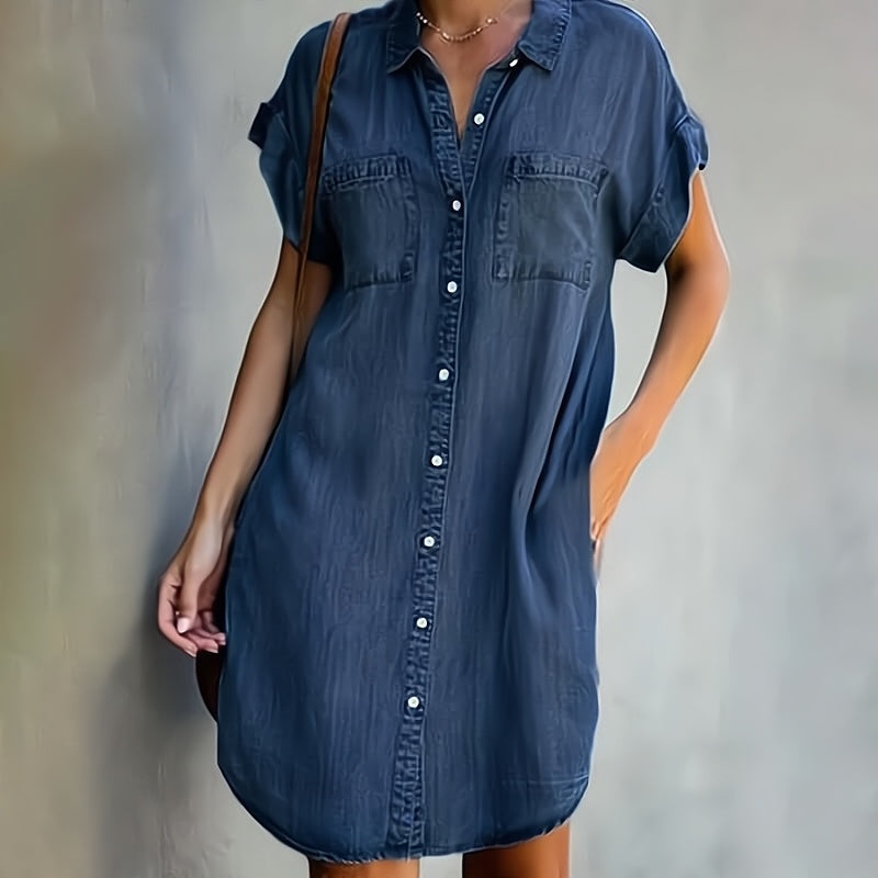 Shirt Dress with Button Placket for Women | Mini