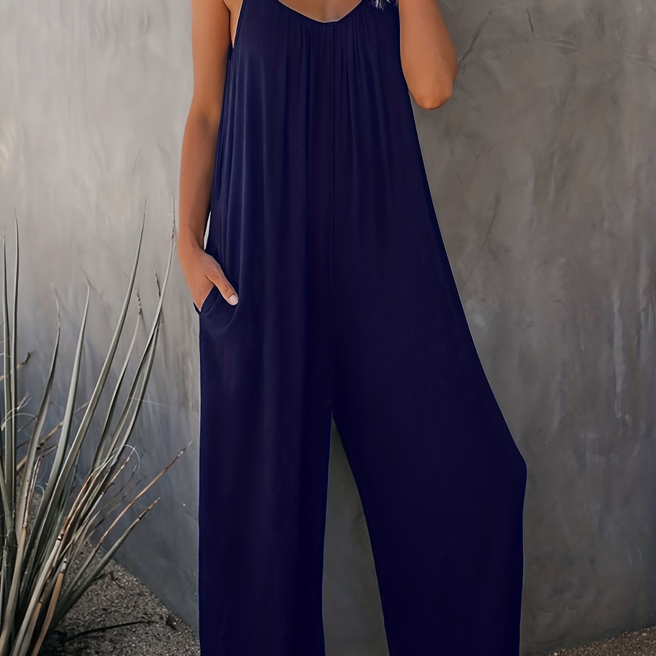 Women's Casual Sleeveless Jumpsuit with Pockets | Summer Overall