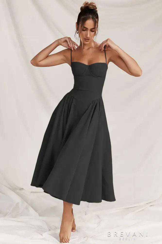 Caroline - Sleeveless Corset Midi Dress Attractive Fit