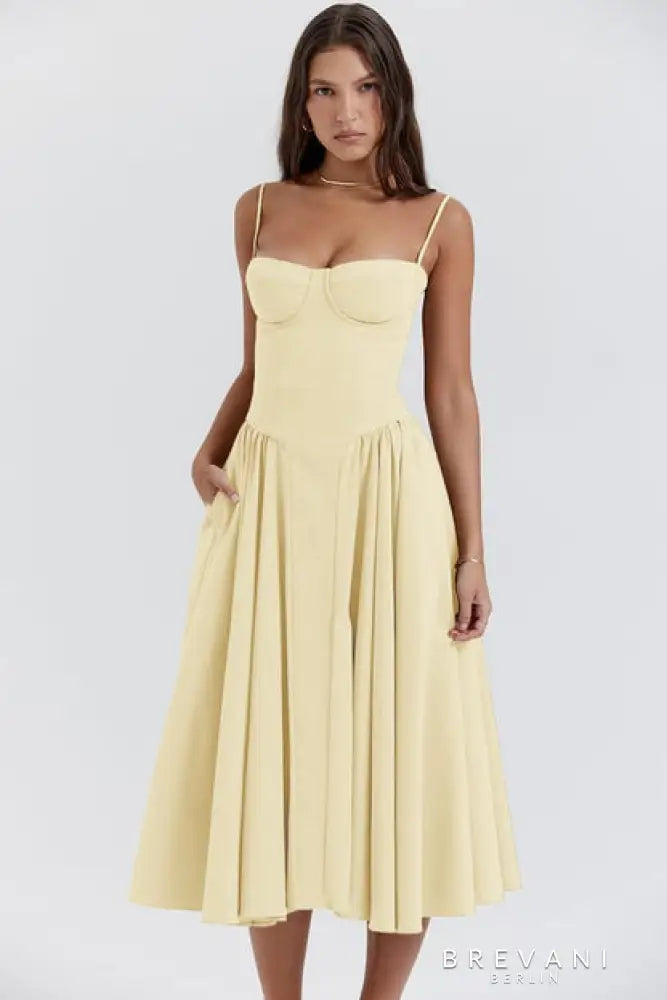 Caroline - Sleeveless Corset Midi Dress Attractive Fit