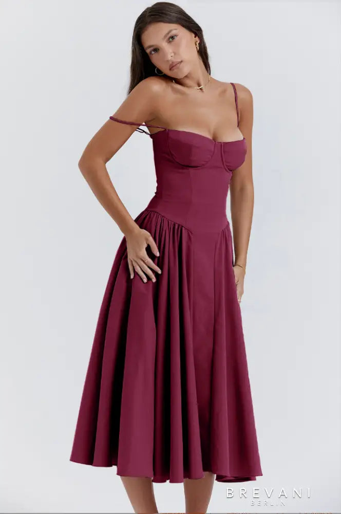 Caroline - Sleeveless Corset Midi Dress Attractive Fit