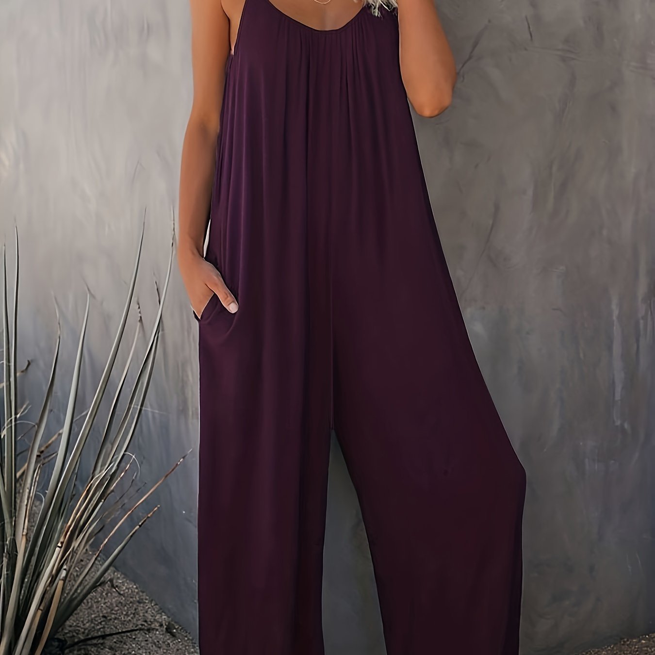 Women's Casual Sleeveless Jumpsuit with Pockets | Summer Overall