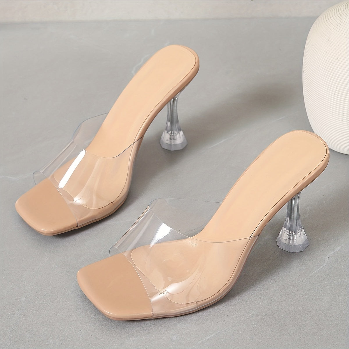 Women's Transparent Nude Heels | Summer