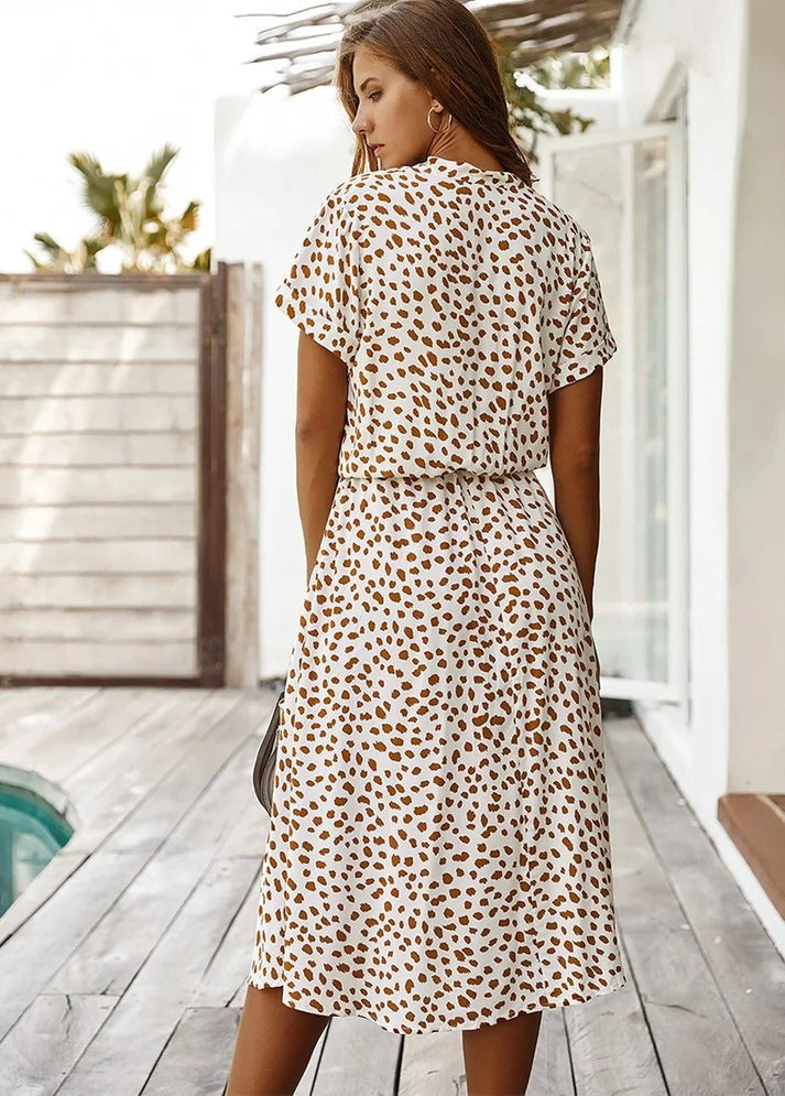 Amber - Printed V-Neck Dress