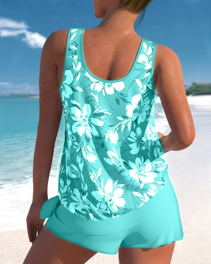 Swimsuit for Women | Floral Print Two Piece with Shorts