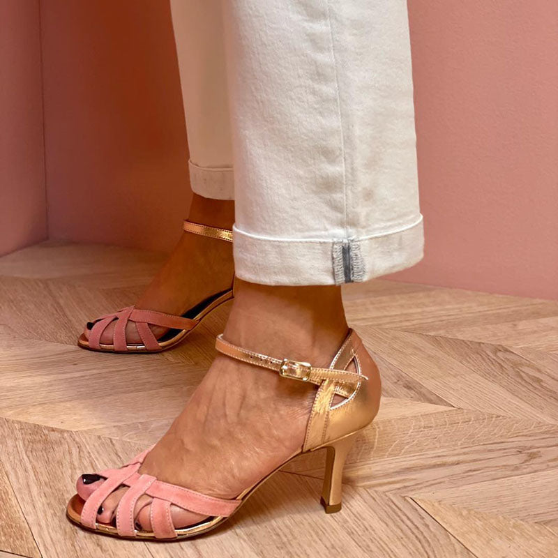 Women's Gold & Pink Heel | Formal