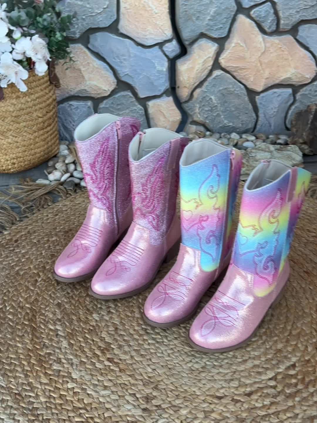 Girls Cute Pink Cowboy Boots | Kids