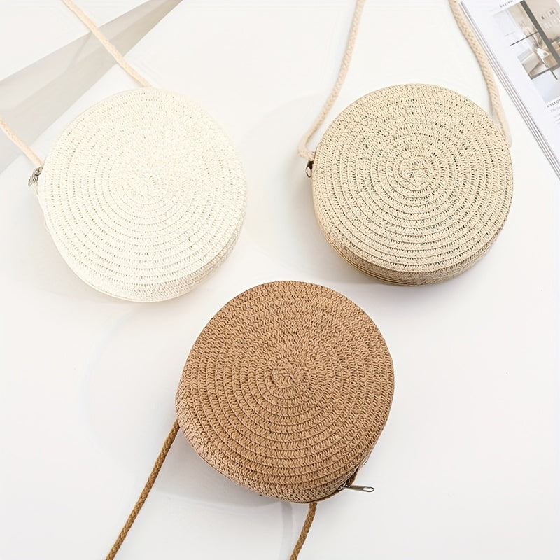 Round Woven Beach Bag | Crossbody