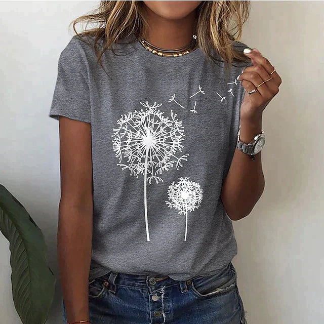 Women's Summer T-Shirt with Round Neck | Short Sleeves