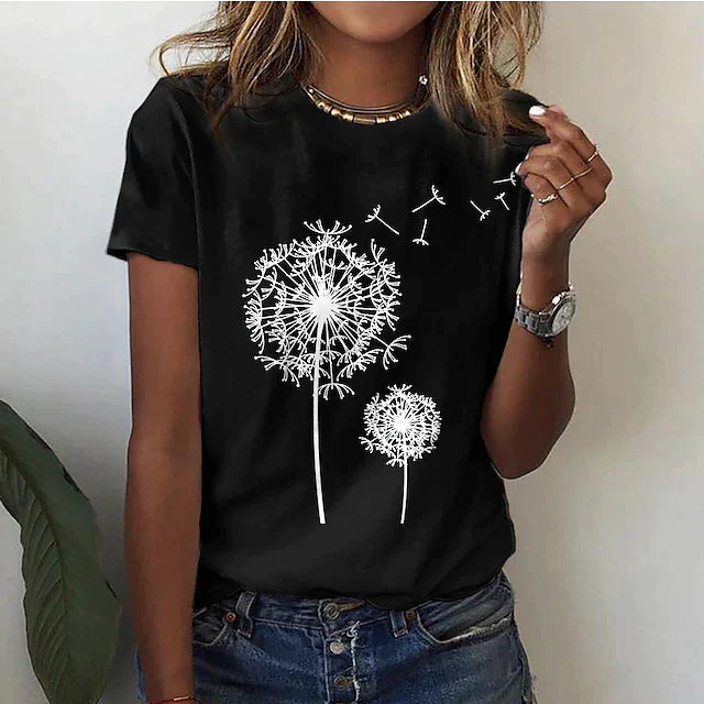Women's Summer T-Shirt with Round Neck | Short Sleeves