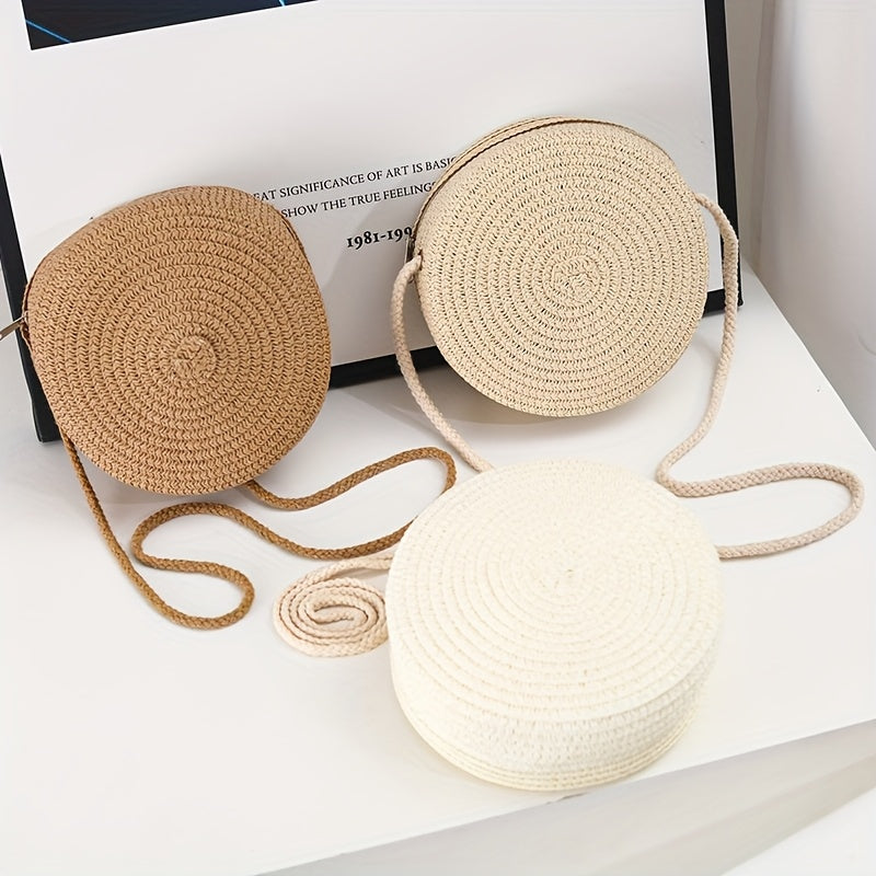 Round Woven Beach Bag | Crossbody