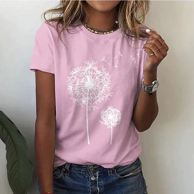 Women's Summer T-Shirt with Round Neck | Short Sleeves