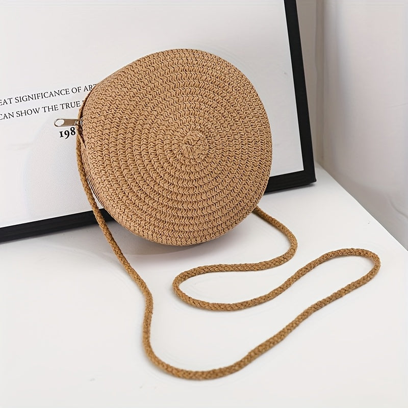 Round Woven Beach Bag | Crossbody