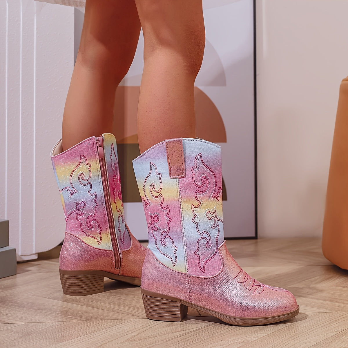 Girls Cute Pink Cowboy Boots | Kids