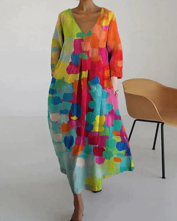 Women's Printed Multicolored Dress | Midi