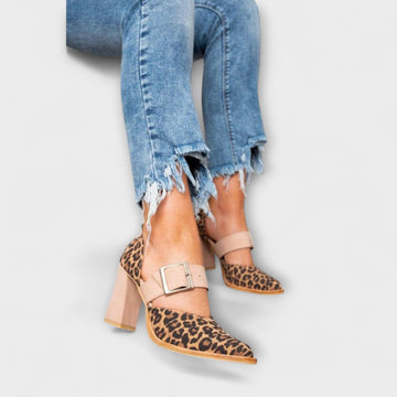 Women's Animal Print Sandal Heel | Closed Toe