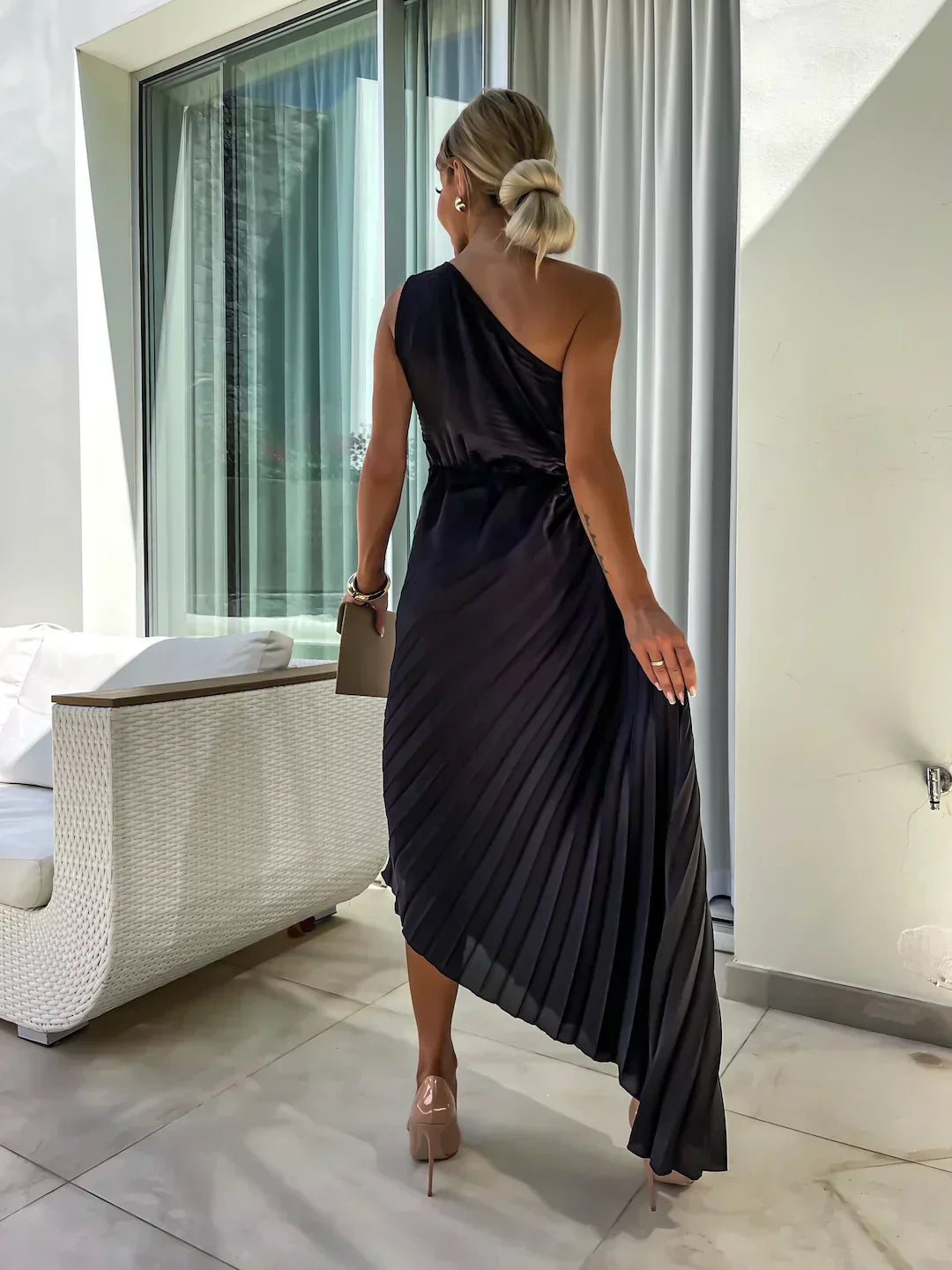Women's One Shoulder Formal Dress | Midi