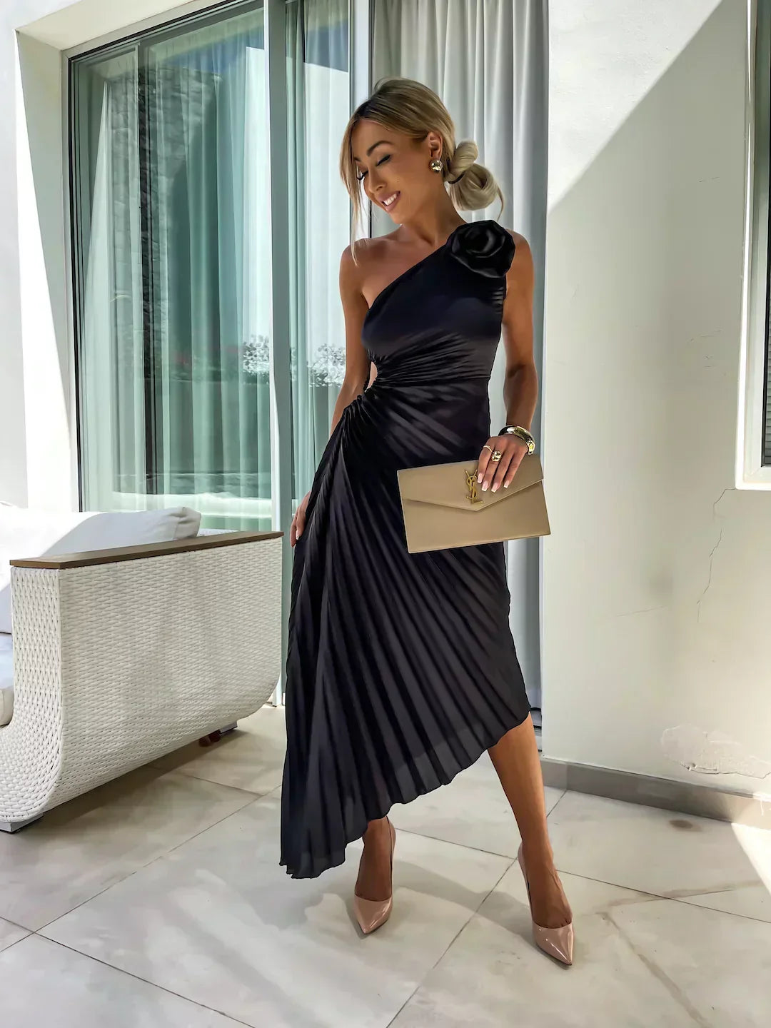 Women's One Shoulder Formal Dress | Midi