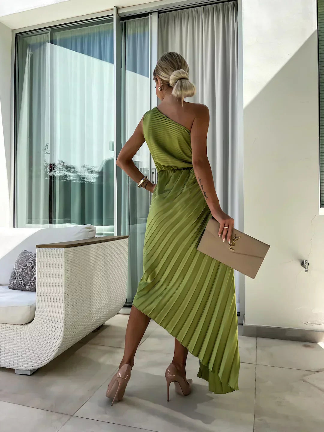 Women's One Shoulder Formal Dress | Midi