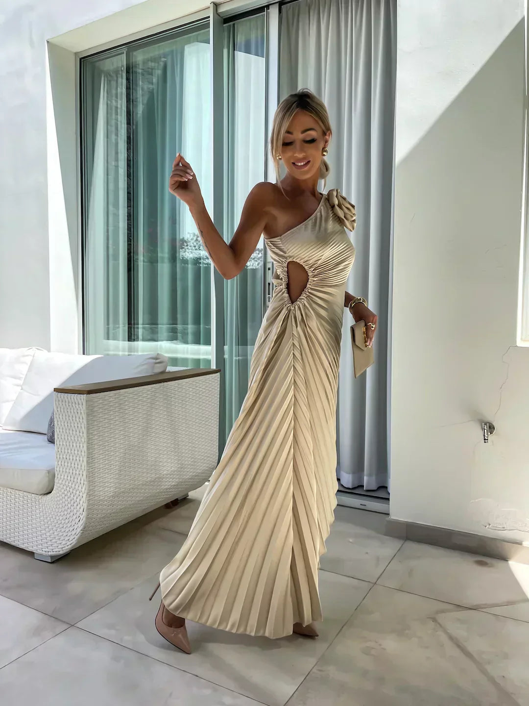 Women's One Shoulder Formal Dress | Midi