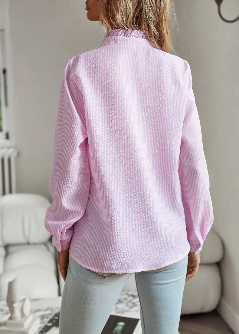 Ashley | Ruffle Long Sleeve Shirt