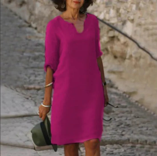 Women's Formal V-Neck Summer Shirt Dress | Mini