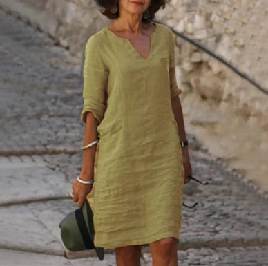 Women's Formal V-Neck Summer Shirt Dress | Mini