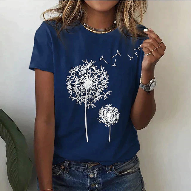 Women's Summer T-Shirt with Round Neck | Short Sleeves
