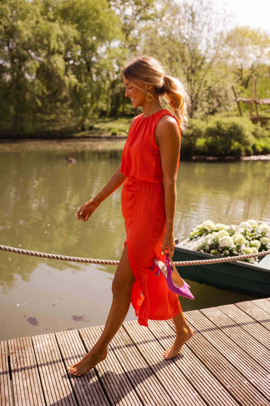 Sleeveless Midi Dress for Woman | Formal