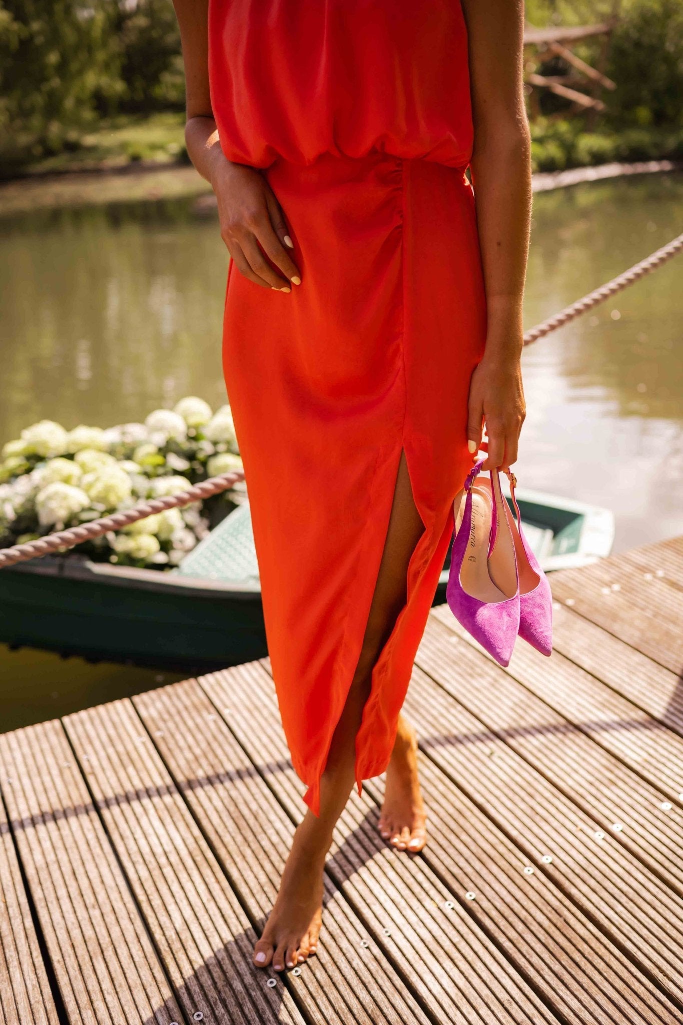 Sleeveless Midi Dress for Woman | Formal