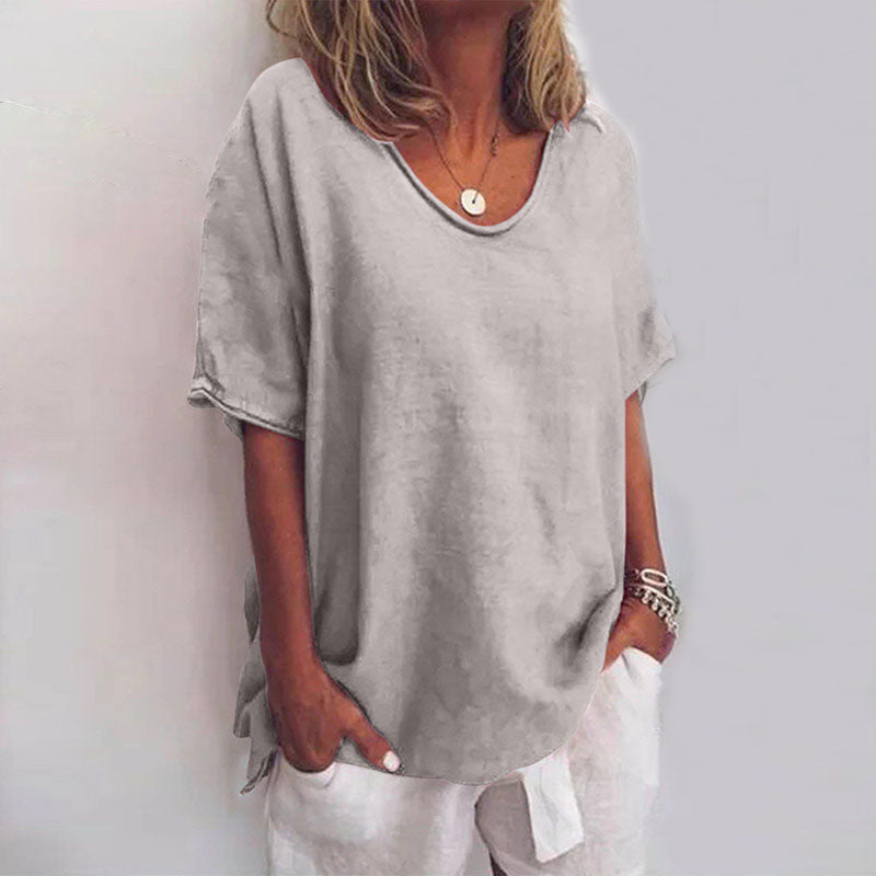 Relaxed Fit Blouse for Women | Short Sleeve