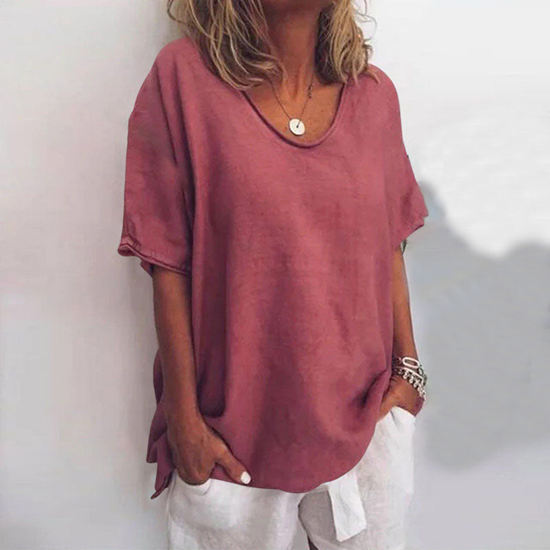 Relaxed Fit Blouse for Women | Short Sleeve