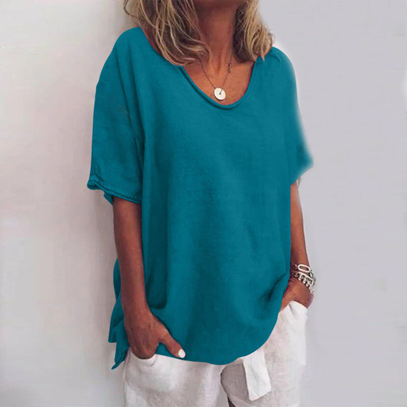 Relaxed Fit Blouse for Women | Short Sleeve